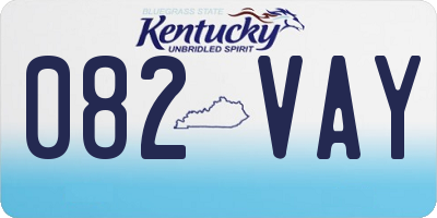 KY license plate 082VAY