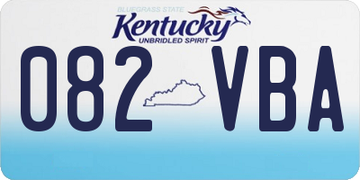 KY license plate 082VBA