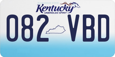 KY license plate 082VBD
