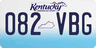 KY license plate 082VBG