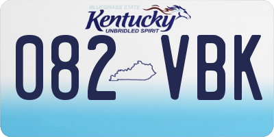 KY license plate 082VBK