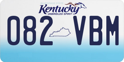 KY license plate 082VBM