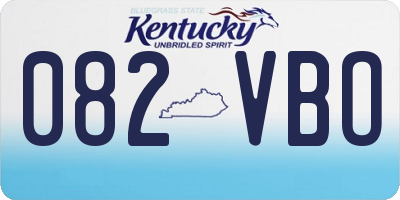 KY license plate 082VBO