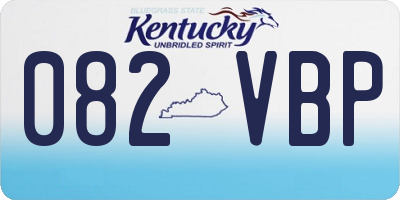 KY license plate 082VBP