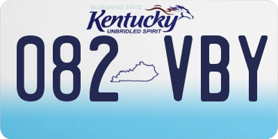 KY license plate 082VBY
