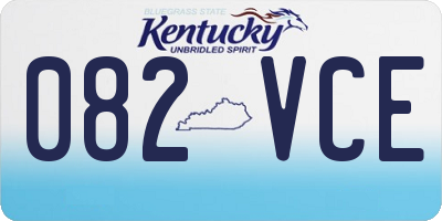 KY license plate 082VCE