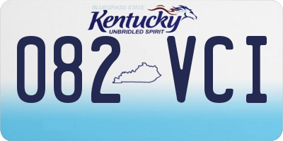 KY license plate 082VCI