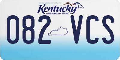 KY license plate 082VCS
