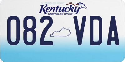 KY license plate 082VDA