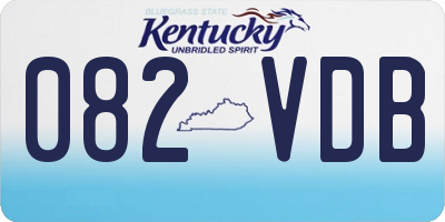 KY license plate 082VDB