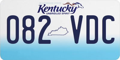 KY license plate 082VDC