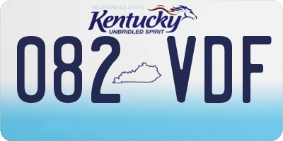KY license plate 082VDF