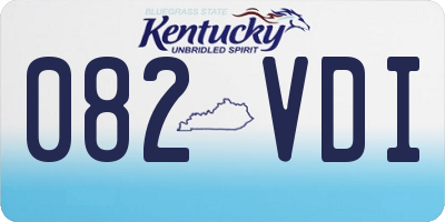 KY license plate 082VDI
