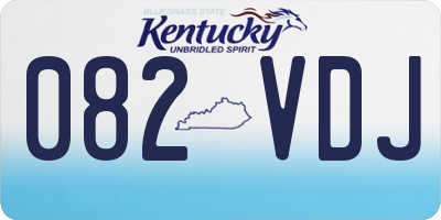 KY license plate 082VDJ