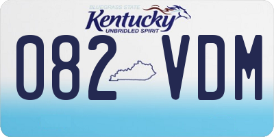 KY license plate 082VDM