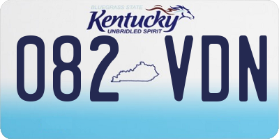 KY license plate 082VDN