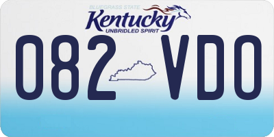 KY license plate 082VDO