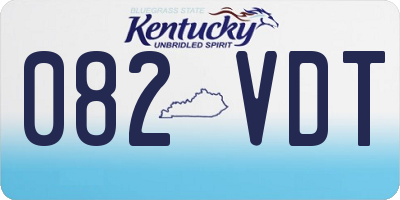 KY license plate 082VDT