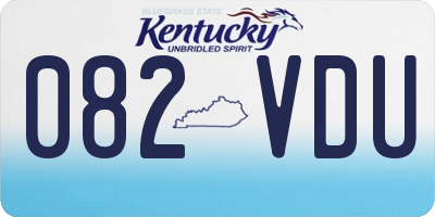 KY license plate 082VDU