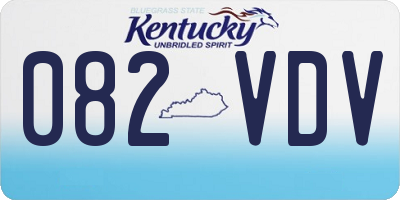 KY license plate 082VDV