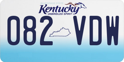 KY license plate 082VDW