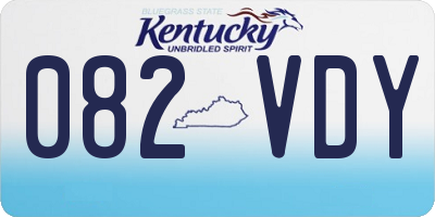 KY license plate 082VDY