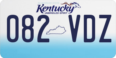 KY license plate 082VDZ