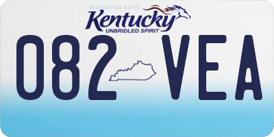 KY license plate 082VEA