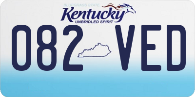 KY license plate 082VED