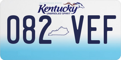 KY license plate 082VEF