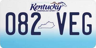 KY license plate 082VEG