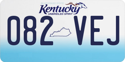 KY license plate 082VEJ