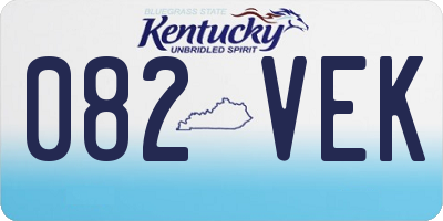 KY license plate 082VEK