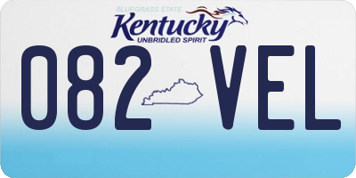 KY license plate 082VEL