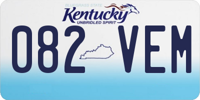KY license plate 082VEM