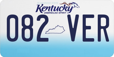 KY license plate 082VER