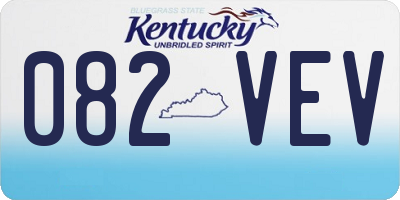 KY license plate 082VEV