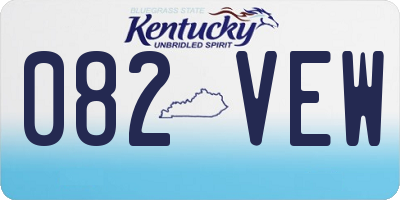 KY license plate 082VEW
