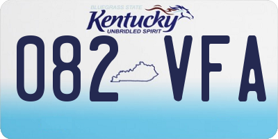 KY license plate 082VFA