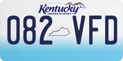 KY license plate 082VFD