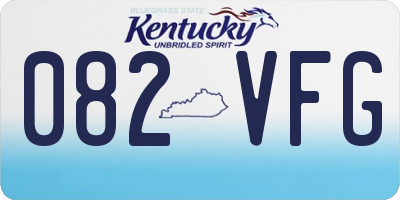 KY license plate 082VFG