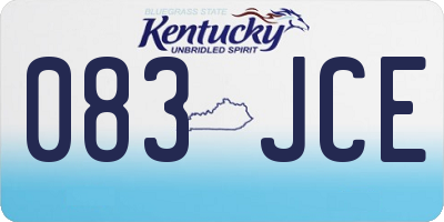 KY license plate 083JCE