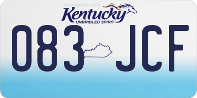 KY license plate 083JCF