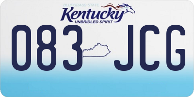 KY license plate 083JCG