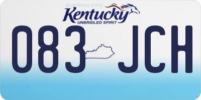 KY license plate 083JCH