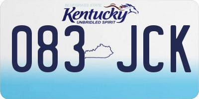 KY license plate 083JCK