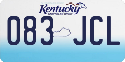 KY license plate 083JCL