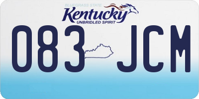 KY license plate 083JCM