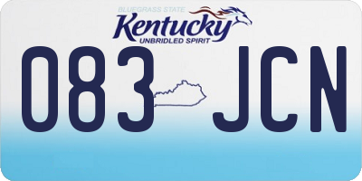 KY license plate 083JCN