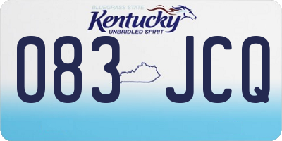 KY license plate 083JCQ